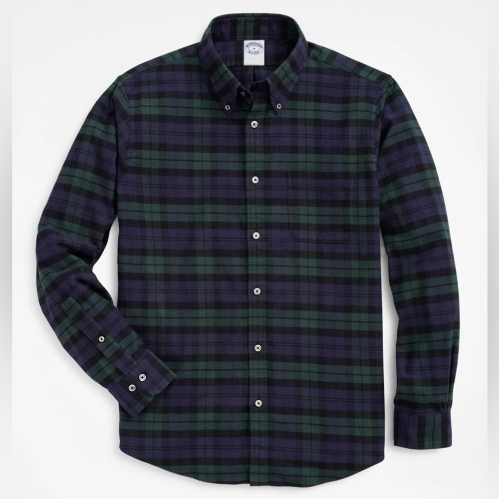 Brooks Brothers Madison Blackwatch Plaid Button Down Shirt Mens XXL
